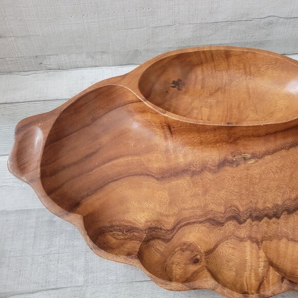 Vintage Solphin Monkeypod Wood Serving Tray Platter Handcrafted in Philippines 1 - Picture 2 of 7